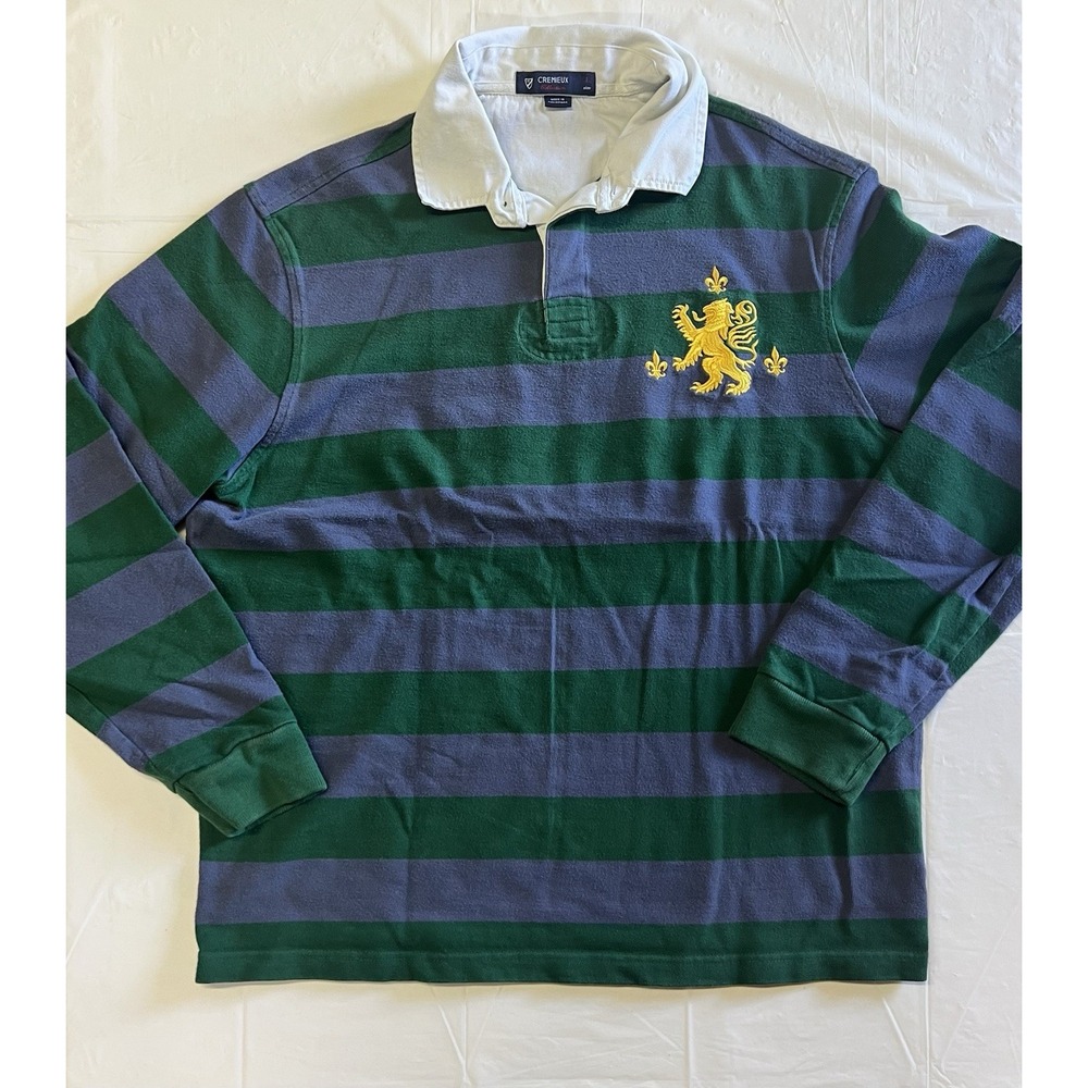 Vintage Cremieux Mens Polo Shirt Blue And Green Size L Pre-Owned. (273)